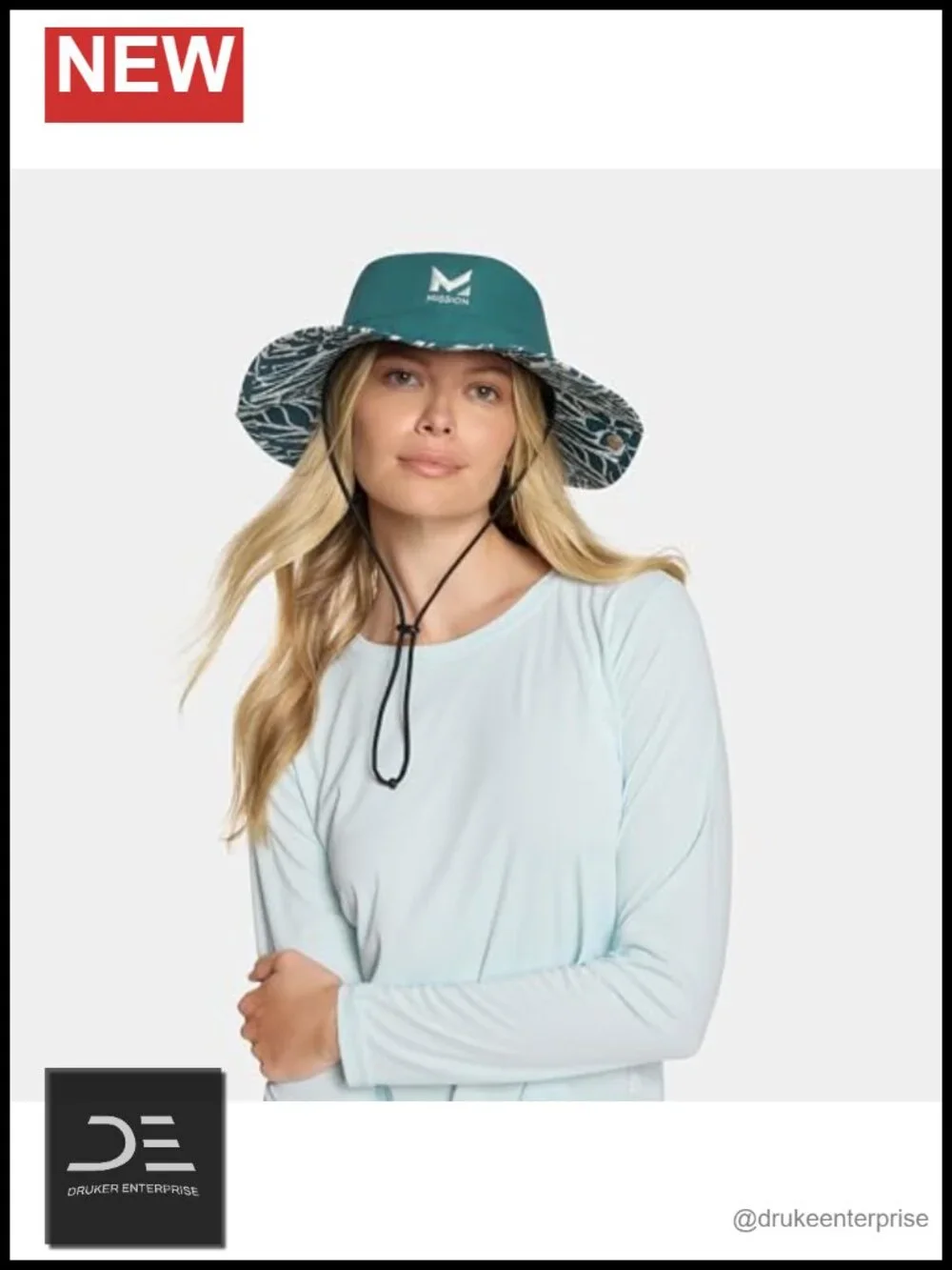Wide-Brim Bucket Hat with UPF 50 Cooling Technology